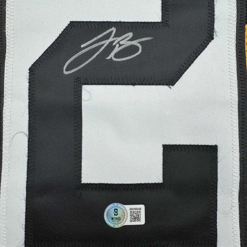 Framed Autographed/Signed Le'Veon LeVeon Bell 35x39 Pittsburgh Bumble Bee Jersey JSA COA