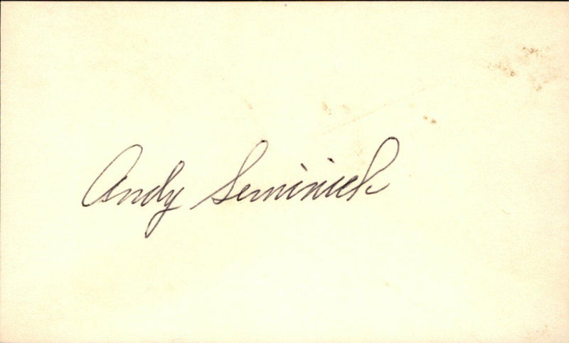 Andy Seminick Philadelphia Phillies d.2004 Signed/Auto 3x5 Index Card 162543