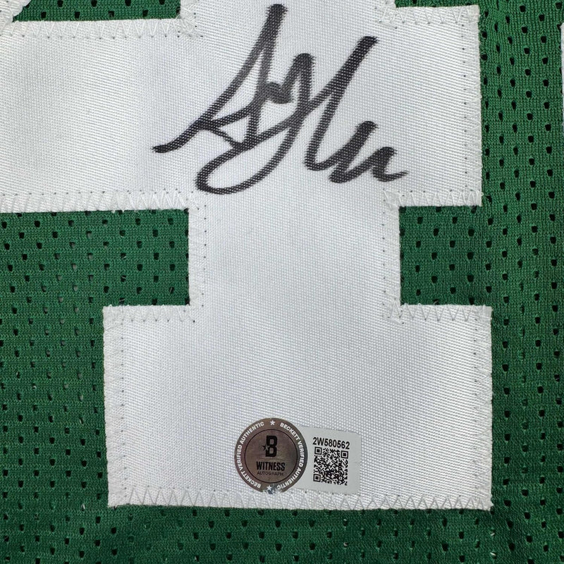 Framed Autographed/Signed Al Horford 35x39 Boston Green Basketball Jersey Beckett COA