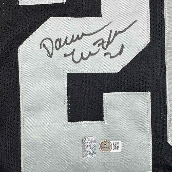 Framed Autographed/Signed Darren McFadden 35x39 Las Vegas Oakland Black Football Jersey Beckett BAS COA