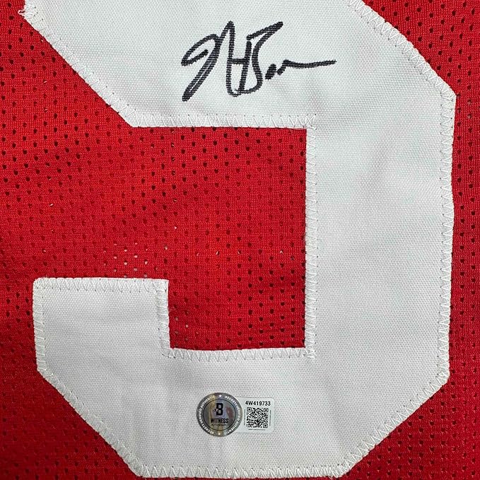 Framed Autographed/Signed NaVorro Bowman 35x39 San Francisco Red Football Jersey Beckett BAS COA