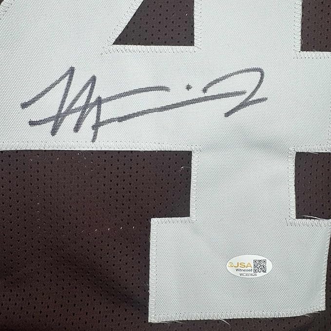 Framed Autographed/Signed Harold Fannin Jr. 35x39 Cleveland Football Brown Jersey JSA COA