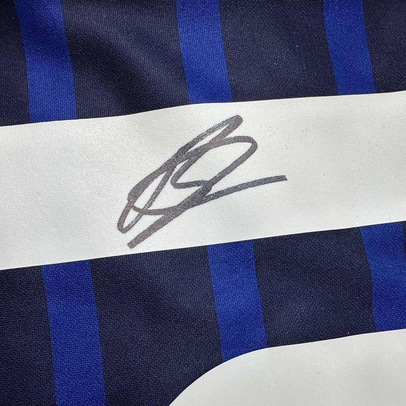 Framed Autographed/Signed Karim Benzema 35x39 France French National Team Blue Soccer Jersey Beckett BAS COA