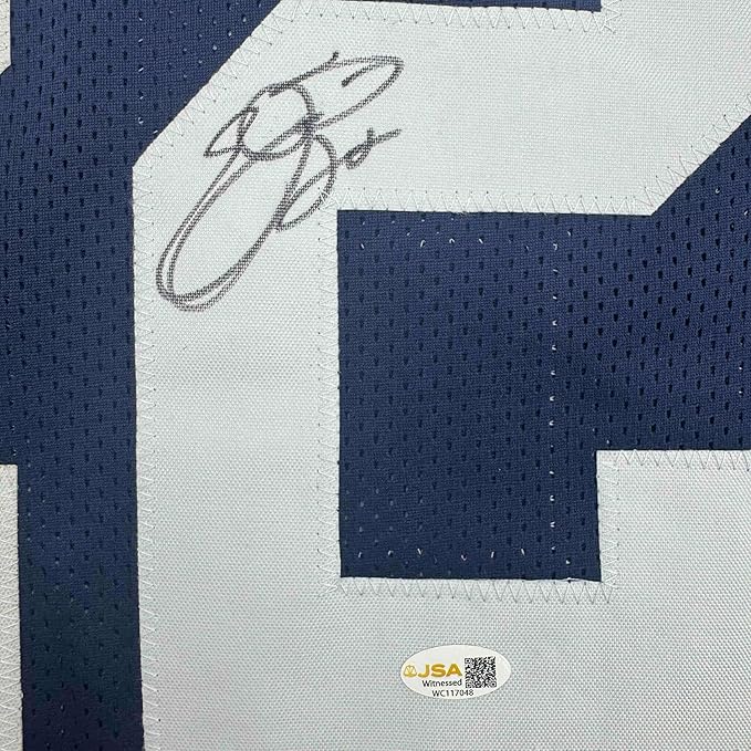 Framed Autographed/Signed Emmitt Smith 35x39 Dallas Thanksgiving Football Jersey Beckett BAS COA
