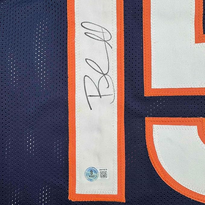 Framed Autographed/Signed Brandon Marshall 35x39 Denver Blue Football Jersey Beckett BAS COA