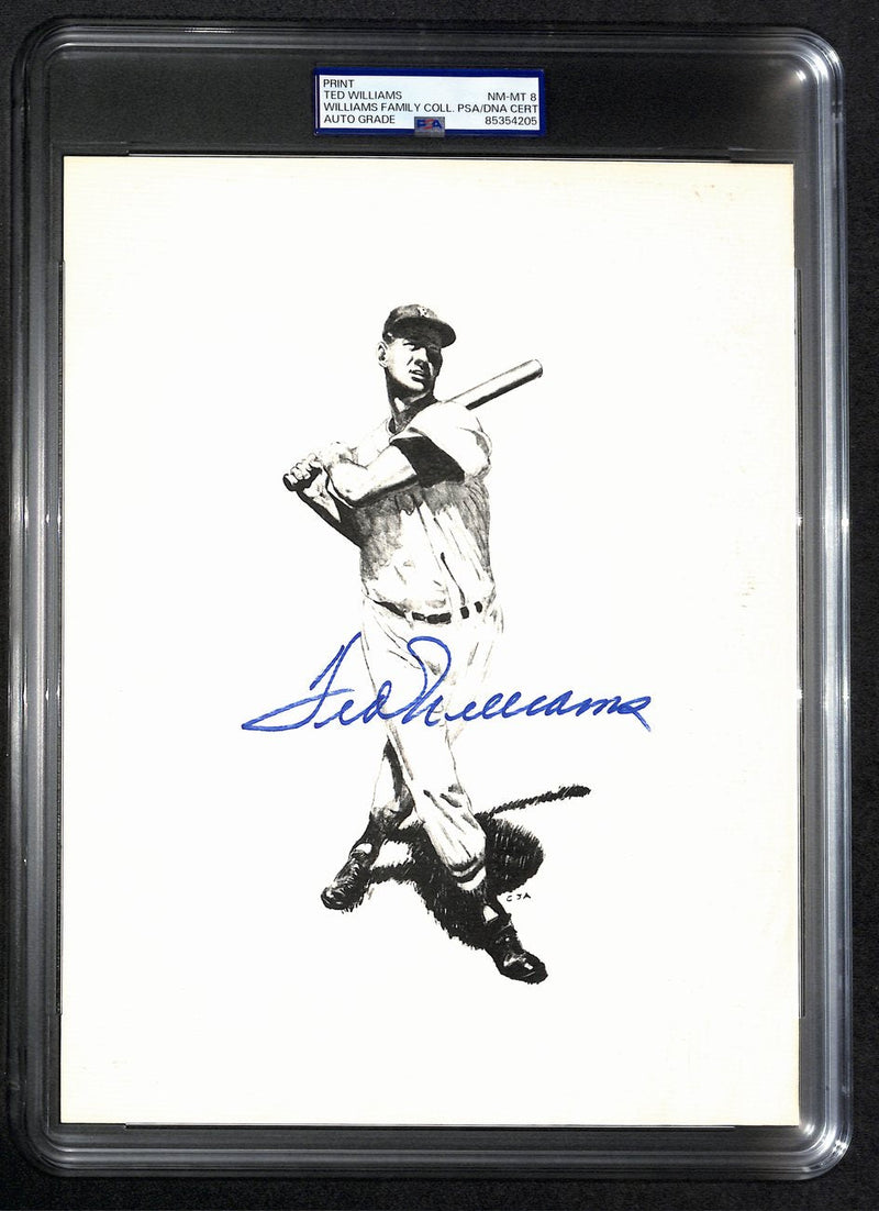 Ted Williams Signed/Auto 8x10 Photo/Print Red Sox PSA/DNA Slabbed 193006