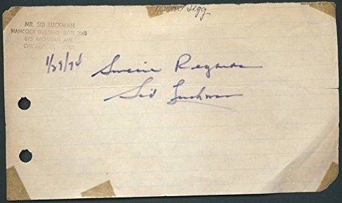 SID LUCKMAN Chicago Bears HOF Signed Sheet