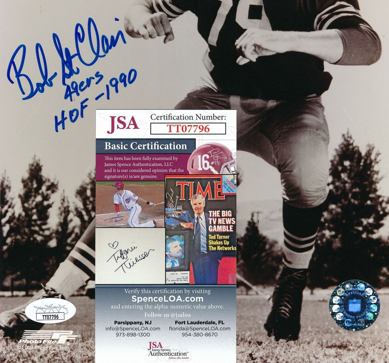 Bob St. Clair HOF San Francisco 49ers Signed/Inscribed 8x10 B/W Photo JSA 164655