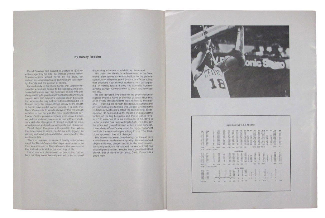February 8, 1981 Dave Cowens Day Boston Celtics Program