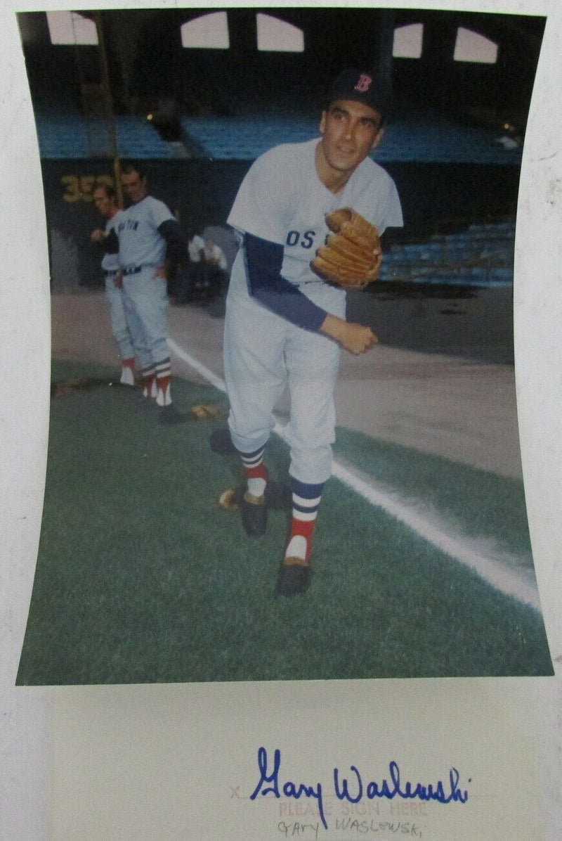 Gary Waslewski 1967 Boston Red Sox Signed 3x5 Index Card with 5x7  Photo 158539