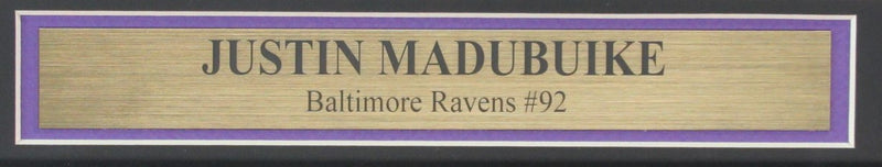 Justin Madubuike Signed 8x10 Photo Baltimore Ravens Framed JSA 187250