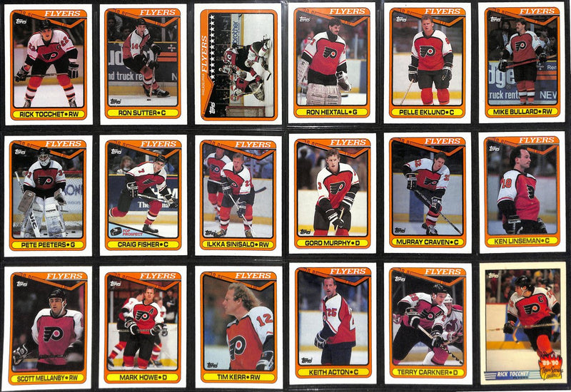 1990-91 Topps Hockey Philadelphia Flyers Complete Team Set (18/18) Cards 189216