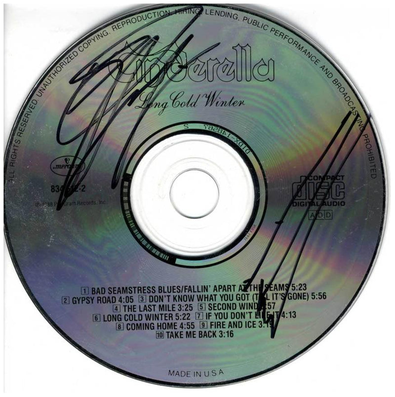 Cinderella Signed X2 Long Cold Winter Autographed CD
