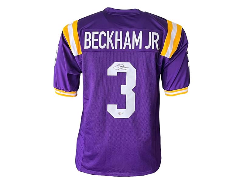 Odell Beckham Jr Autographed Purple College Football Jersey (Beckett)