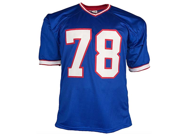 Bruce Smith Autographed Custom Blue Football Jersey Beckett