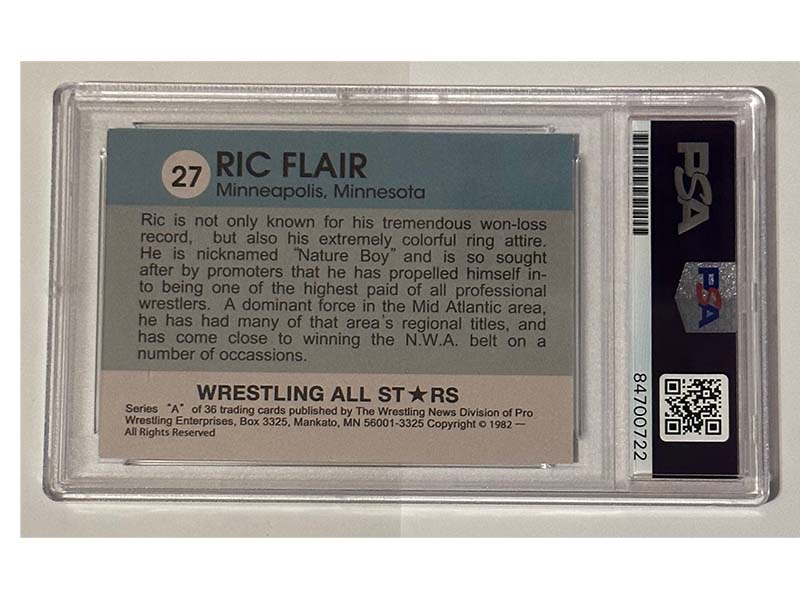 Ric Flair Signed Wrestling All Stars #27 Reprint Card PSA