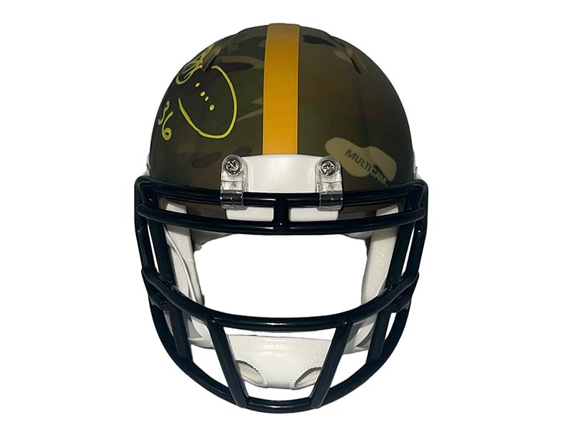 Jerome Bettis Autographed Pittsburgh Steelers Camo Mini Helmet Beckett