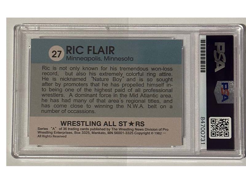 Ric Flair Signed Wrestling All Stars #27 Reprint Card PSA