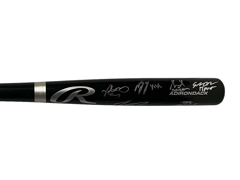 The Sandlot Cast Autographed Rawlings Black Bat (Beckett)