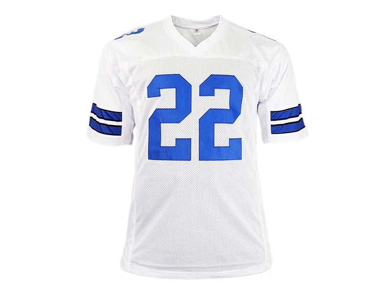 Emmitt Smith Signed Custom White Football Jersey (PSA)