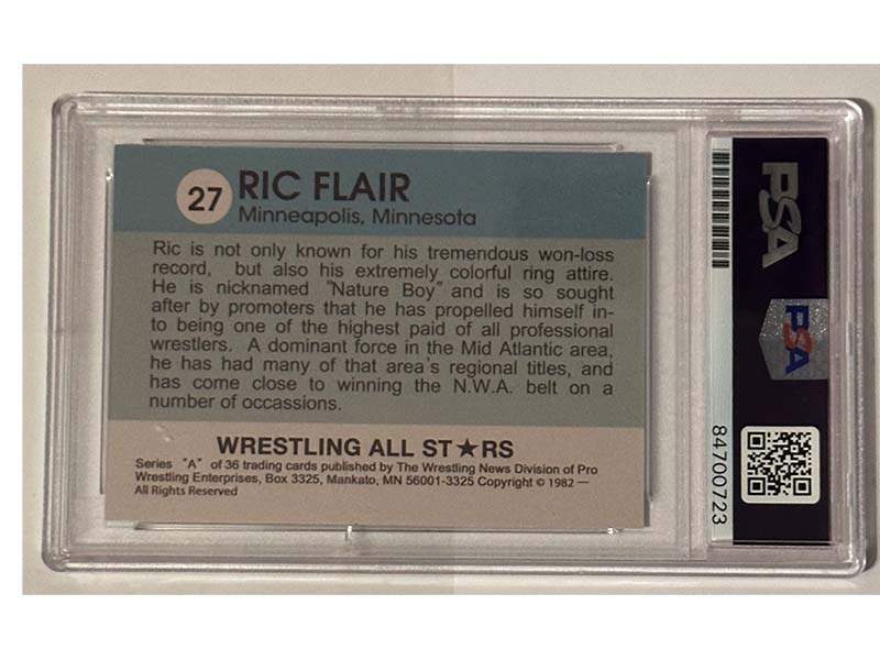 Ric Flair Signed Wrestling All Stars #27 Reprint Card PSA