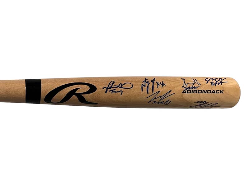 The Sandlot Cast Autographed Rawlings Blond Bat (Beckett)