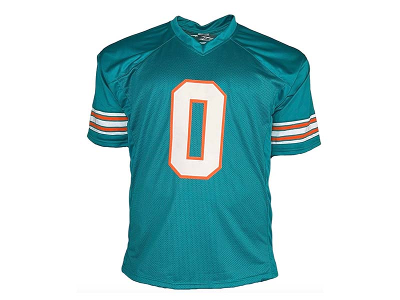 Braxton Berrios Autographed Miami Teal Football Jersey JSA