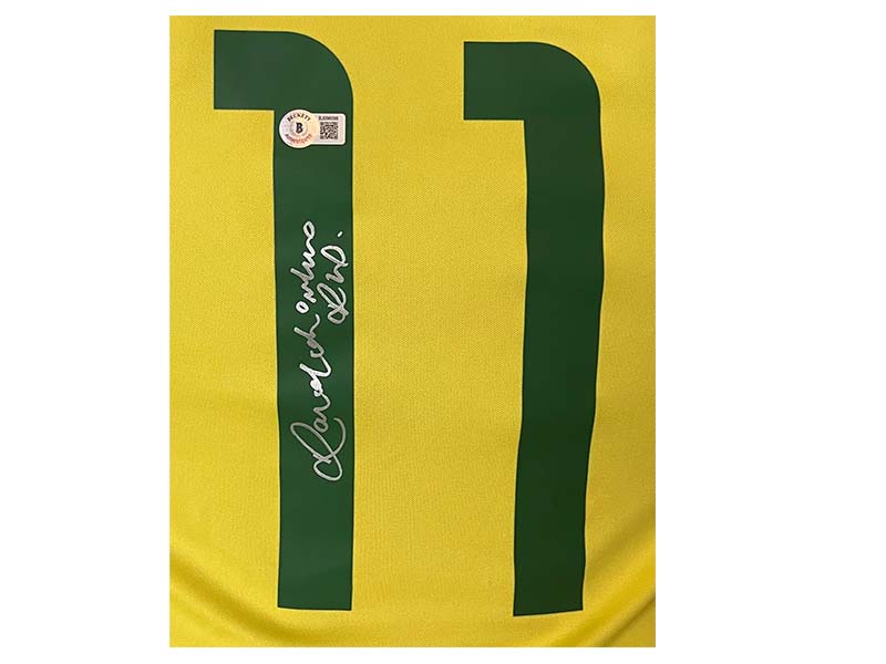 Ronaldinho Autographed Brazil National Team Soccer Jersey (Beckett) –  Golden Autographs