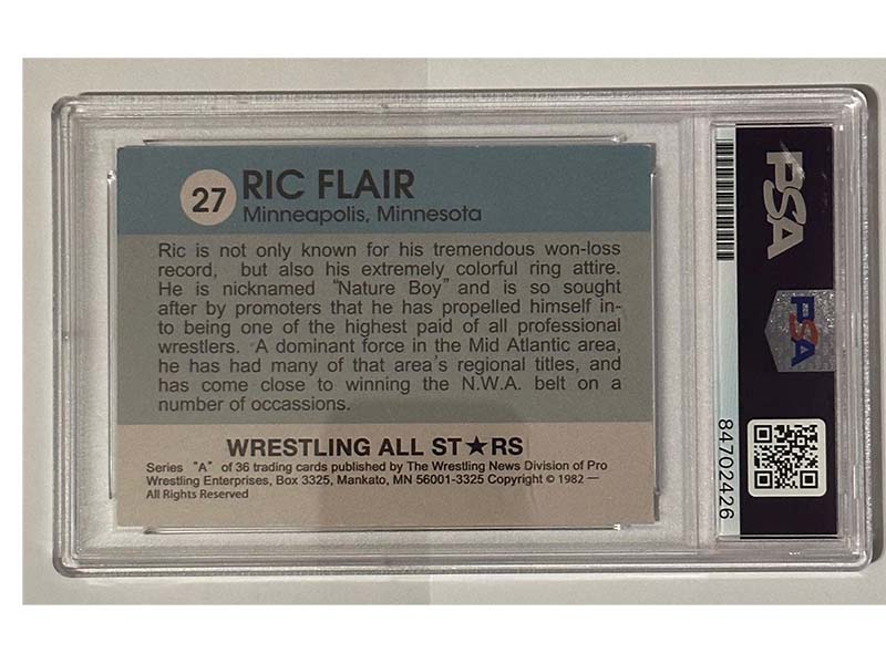 Ric Flair signed Wrestling All Stars #27 Reprint Card PSA GEM MINT 10 Authentic