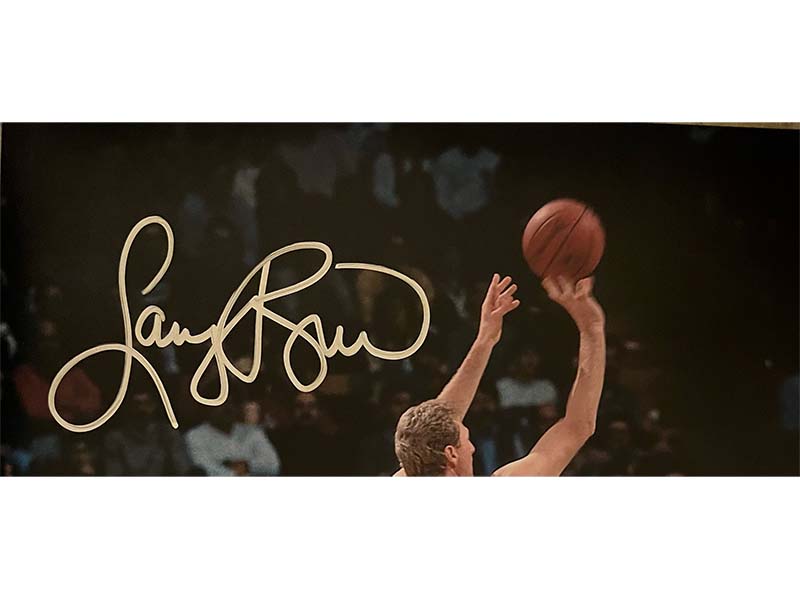 Larry Bird Autographed Boston Celtics 16x20 Photo With Michael Jordan JSA