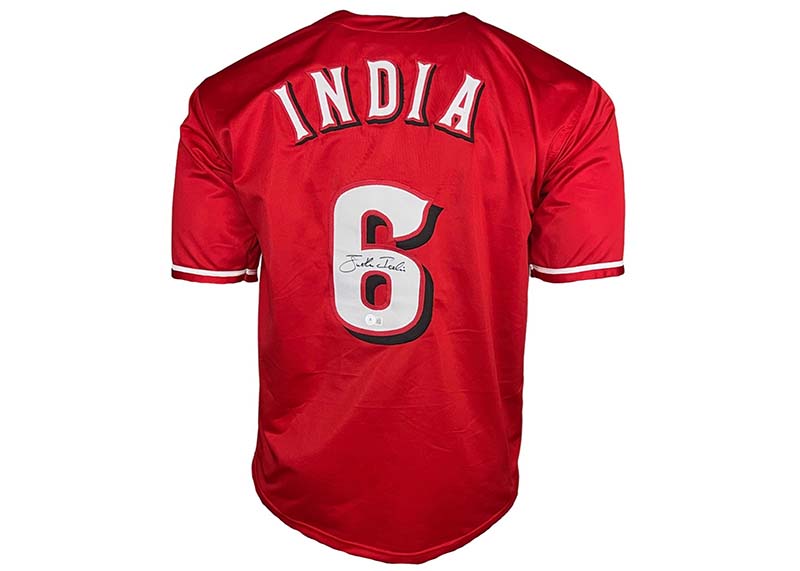 Jonathan India Autographed Cincinnati Custom Red Baseball Jersey Beckett