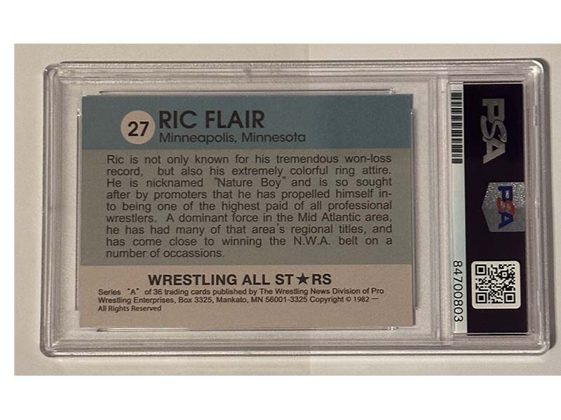 Ric Flair Signed Wrestling All Stars #27 Reprint Card PSA