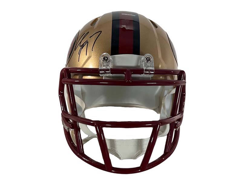 Christian Mccaffrey Signed San Francisco 49Ers Throughback Speed Mini Helmet JSA