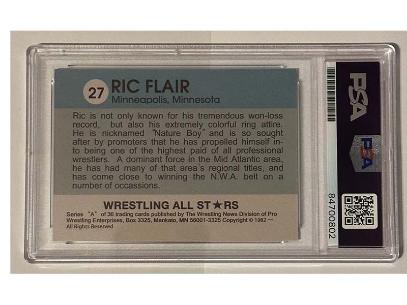 Ric Flair Signed Wrestling All Stars #27 Reprint Card PSA