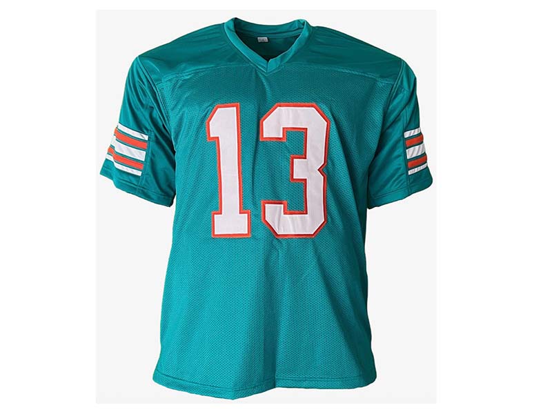 Dan Marino Autographed Teal Custom Football Jersey (JSA)