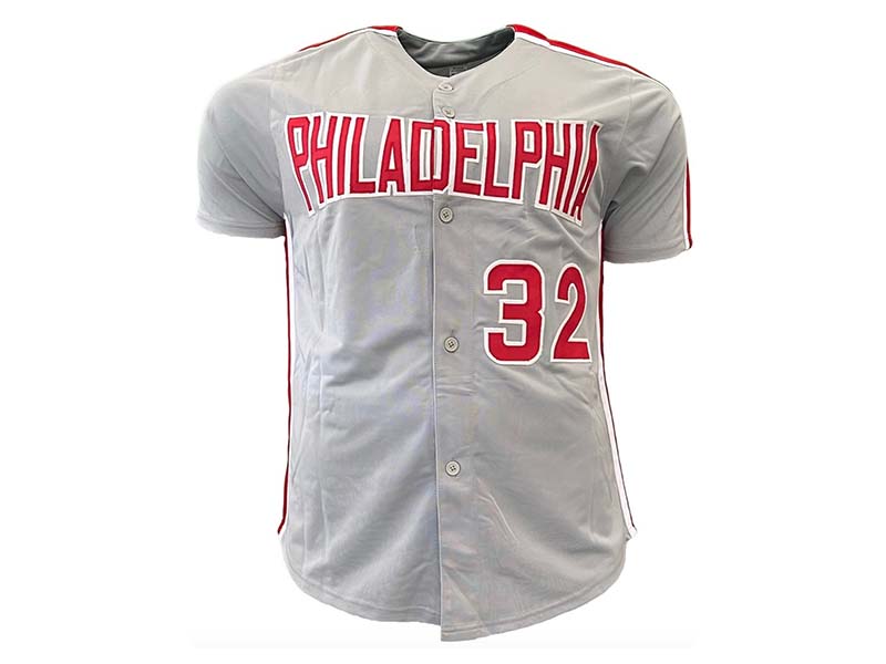 Steve Carlton Autographed Signed Philadelphia Gray Baseball Jersey (JSA)