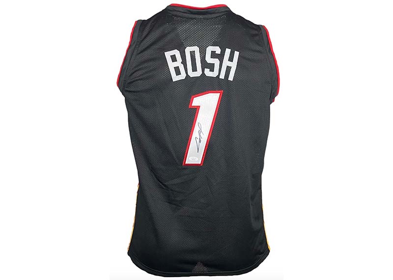 Chris Bosh Autographed Black Miami Basketball Jersey JSA