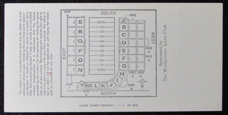 1979 Blue & Gray Cramptom Bowl North vs. South Championship Ticket Stub