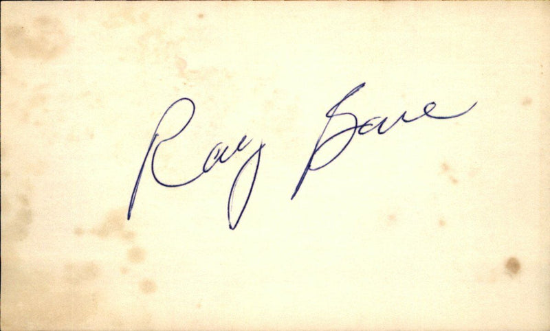 Ray Bare Detroit Tigers d.1994 Signed/Autographed 3x5 Index Card 162577