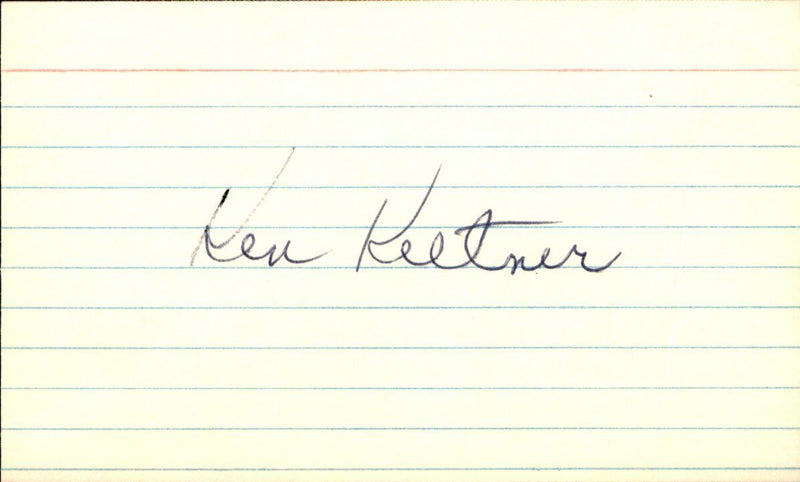 Ken Keltner Cleveland Indians d.1991 Signed/Autographed 3x5 Index Card 162488