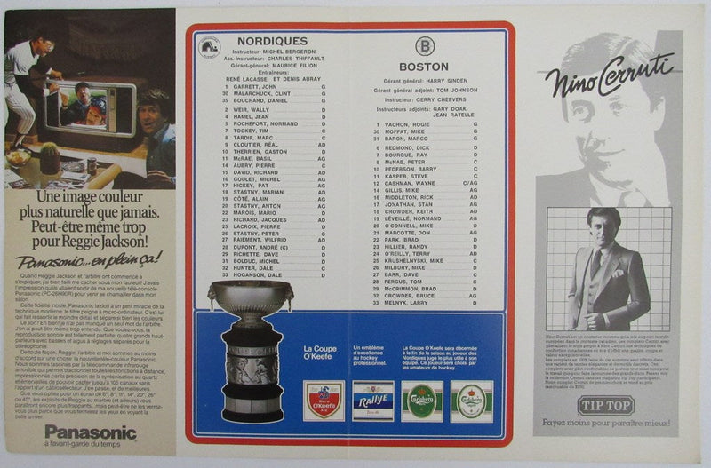 Dale Hunter 11x17 Poster/Program Quebec Nordiques vs. Boston Bruins 181467