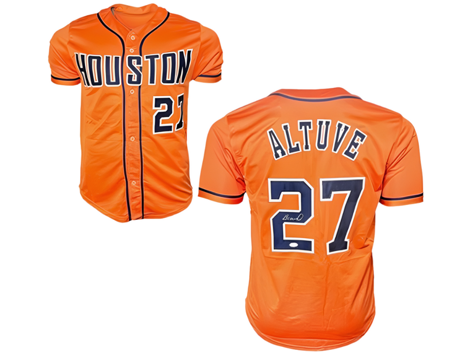 Jose Altuve Signed Custom Houston Orange Baseball Jersey (JSA)