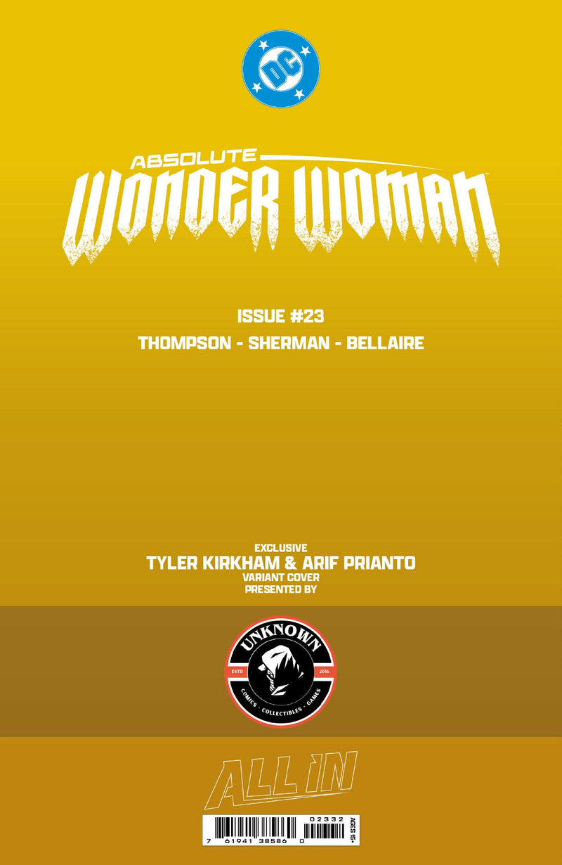 [GOLD FOIL] ABSOLUTE WONDER WOMAN #23 TYLER KIRKHAM BATTLE DAMAGED NYCC EXCLUSIVE VIRGIN VAR (10/28/2026)