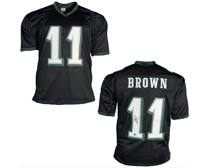 AJ Brown Signed Philadelphia Black Football Jersey Beckett