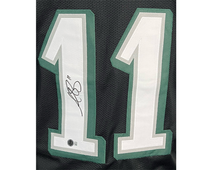 AJ Brown Signed Philadelphia Black Football Jersey Beckett
