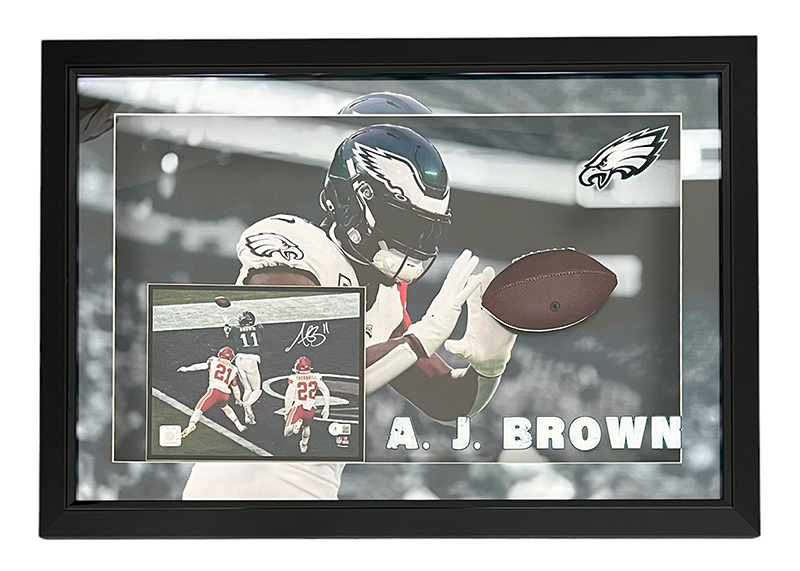 AJ Brown Signed Philadelphia Eagles 33x23 3D LED Light Framed Photo