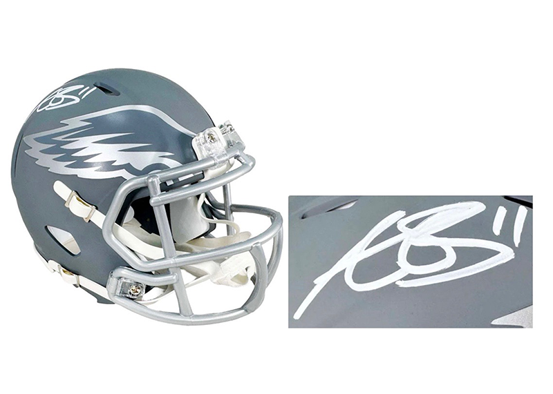 AJ Brown Signed Philadelphia Eagles Slate Alt Speed Mini Football Helmet Beckett