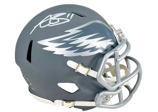 football eagle helmet AJ Brown Signed Philadelphia Eagles Slate Alt Speed Mini Football Helm — Golden Autographs