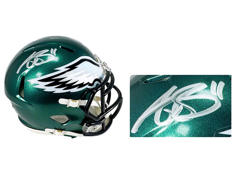 AJ Brown Signed Philadelphia Eagles Speed Mini Football Helmet Beckett