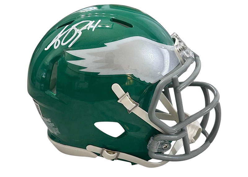 AJ Brown Signed Philadelphia Eagles Throwback Mini Football Helmet Beckett